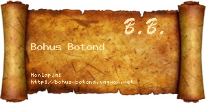 Bohus Botond névjegykártya